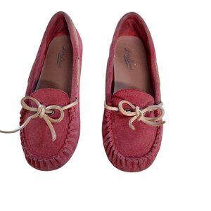 Lucky Brand Loafer Moccasins Shoes Womens Size 7 Red Leather Slip On